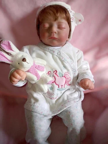 Lalki Reborn 45 cm Lalka – Lifelike z Miękkim Ciałem z Tkaniny, Zamkniętymi Oczami i Ręcznie Wczepianymi Włosami