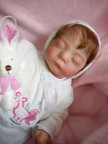 Lalki Reborn 45 cm Lalka – Lifelike z Miękkim Ciałem z Tkaniny, Zamkniętymi Oczami i Ręcznie Wczepianymi Włosami