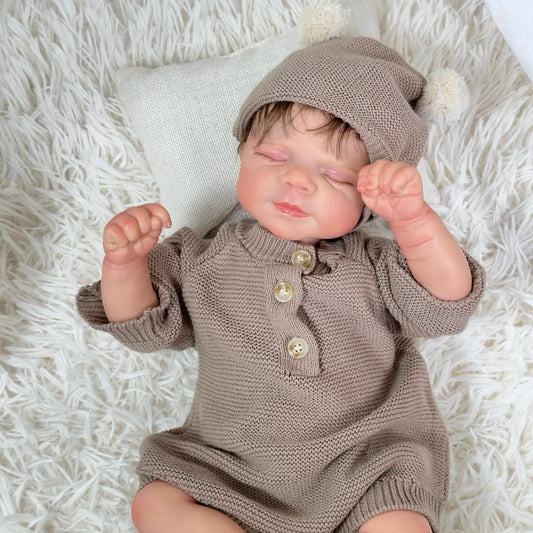 Lalka Reborn Pascale - Miękkie Ciało z Tkaniny, Ręcznie Koronki Włosy