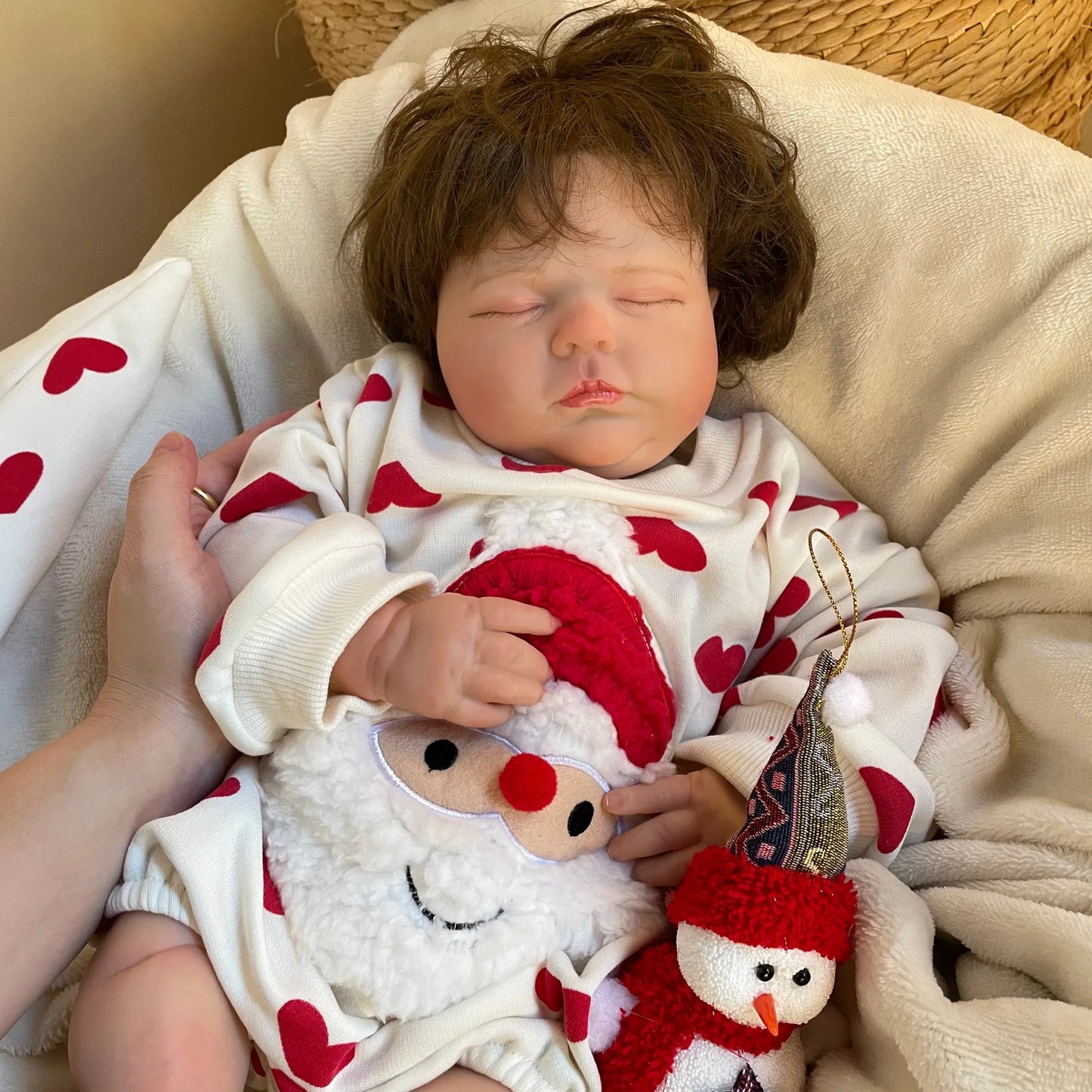 Lalka Tessa 20 cali Reborn | Realistyczne ręcznie ukorzenione kręcone włosy i miękkie materiałowe ciało