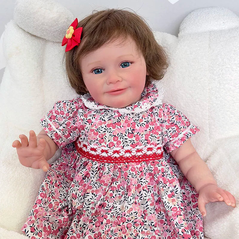 Lalka Reborn Zoe Realistyczna Miękka Ciało Materiałowe 24 cale