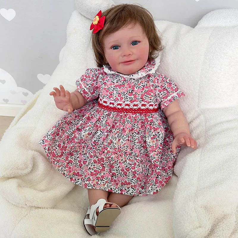 Lalka Reborn Zoe Realistyczna Miękka Ciało Materiałowe 24 cale