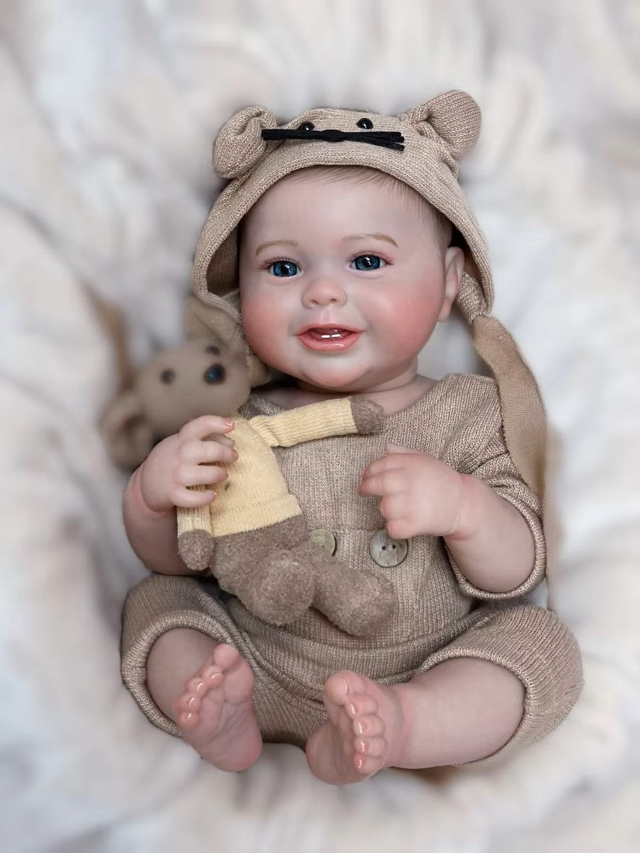 odrodzony chłopiec uśmiechnięty noworodek 18-calowe lalki reborn
